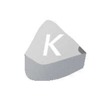 a triangle with the letter k written on it