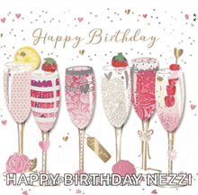 a birthday card that says " happy birthday nezzi "