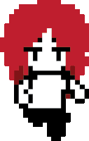 a pixel art of a person with red hair and a beard