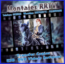 a painting of a man riding a horse with the words montajes rrtv