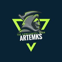 a logo for top gamesencoil team artemks with a grim reaper