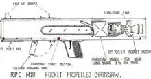 a diagram of a rocket propelled chainsaw .