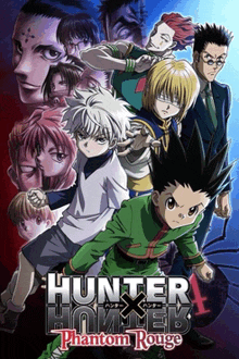 a poster for hunter x hunter phantom rouge shows a group of anime characters