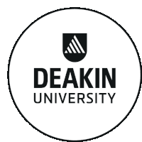 a logo for deakin university with a shield on it