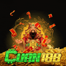 a poster with a man in a costume and the word quan188 on it