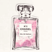 it is a drawing of a bottle of chanel no 5 eau de parfum .