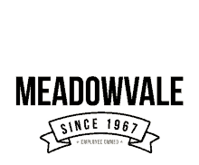 a logo for meadowvale since 1967 with an employee owned ribbon