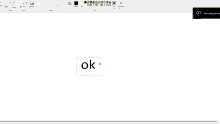 a computer screen shows the word ok in a rectangular shape