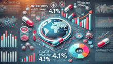 a graphic showing the projected growth of antibiotics in the world