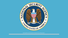 a blue background with the national security agency logo