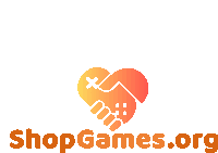 a logo for shopgames.org shows a heart and a handshake