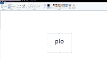 a computer screen shows the word plo in a pixel art style