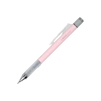 a pink mono graph pencil with a clear cap