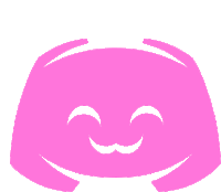 a pink discord logo with a white smiley face