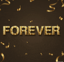 the word forever is written in gold letters