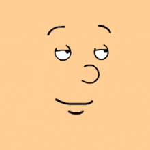 a close up of a cartoon face with a slight smile on it