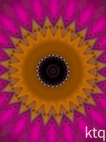 a kaleidoscope with the word kta on the bottom right