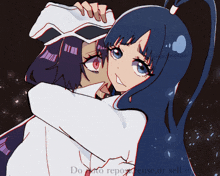 a drawing of two girls with the words do not repost reuse or sell this art