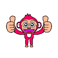 a cartoon monkey is giving two thumbs up and smiling .