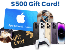 a $ 500 gift card from app store and itunes is shown