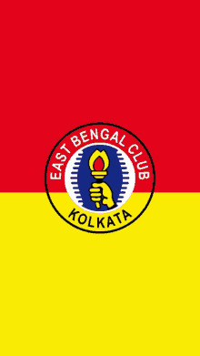 a logo for east bengal club kolkata is on a red and yellow background