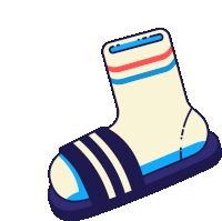 a cartoon drawing of a pair of socks and sandals