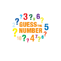 a colorful guess the number game with numbers and question marks