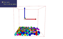 a computer screen shows a cube filled with colorful balls and says time scale