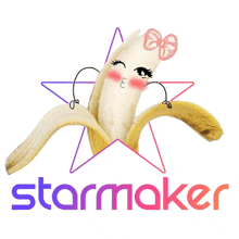 an illustration of a banana with a star behind it and the word starmaker below it