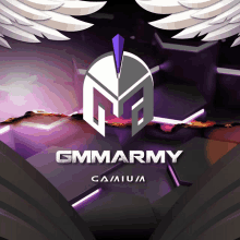 a logo for gmmarmy with a spartan helmet