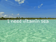 a sign that says i need vitamin sea on it