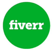 a green circle with the word fiverr written inside of it