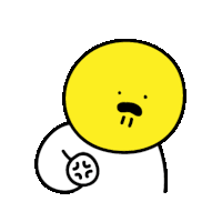 a cartoon drawing of a yellow circle with an angry face