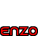 a red and black logo for enzo is on a white background .