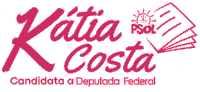 a pink logo for katia costa candidate for deputada federal