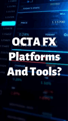 an octa fx platforms and tools poster with a blurred background