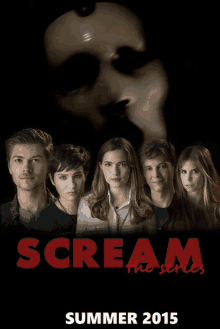 a poster for the movie scream the series shows the cast