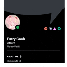 a screenshot of a furry gaoh 's profile page