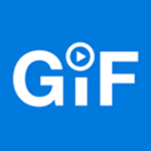 the gif logo is on a blue background .