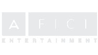 the logo for afici entertainment is a gray square with the letters a and c on it .