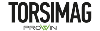 a logo for torsimag provin with a green arrow pointing to the right