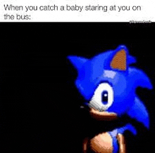 when you catch a baby staring at you on the bus , sonic the hedgehog .