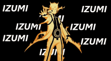 a picture of a character with the name izumi written on it