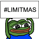 a frog is holding a sign that says limitmas .