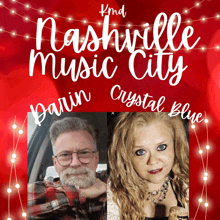 a man and a woman are featured on a poster for nashville music city