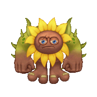 a cartoon drawing of a sunflower with a sad face