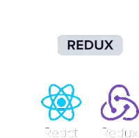 a button that says redux next to a blue and purple logo