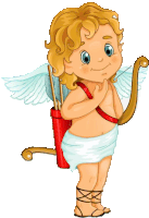 a cartoon cupid is holding a bow and arrows