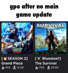 gpo after no main game update grand piece and survival