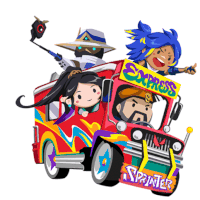 a cartoon illustration of a colorful vehicle with express written on the top